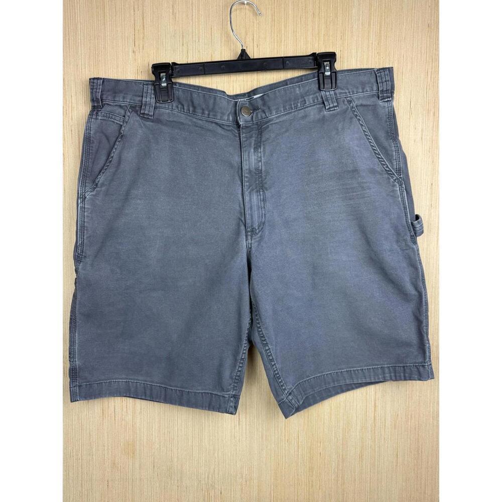 Carhartt Shorts Mens 40 Gray Relaxed Fit Canvas Cargo Utility Baggy Grunge